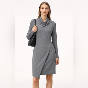 Minimalist COS Cowl Neck Asymetric Black Dress